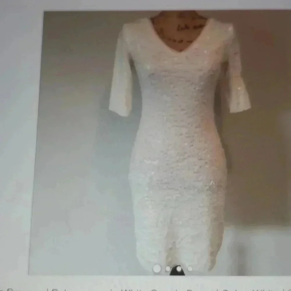 BCBG MAXAZRIA SEQUENCE WHITE DRESS 👗 - Picture 1 of 5